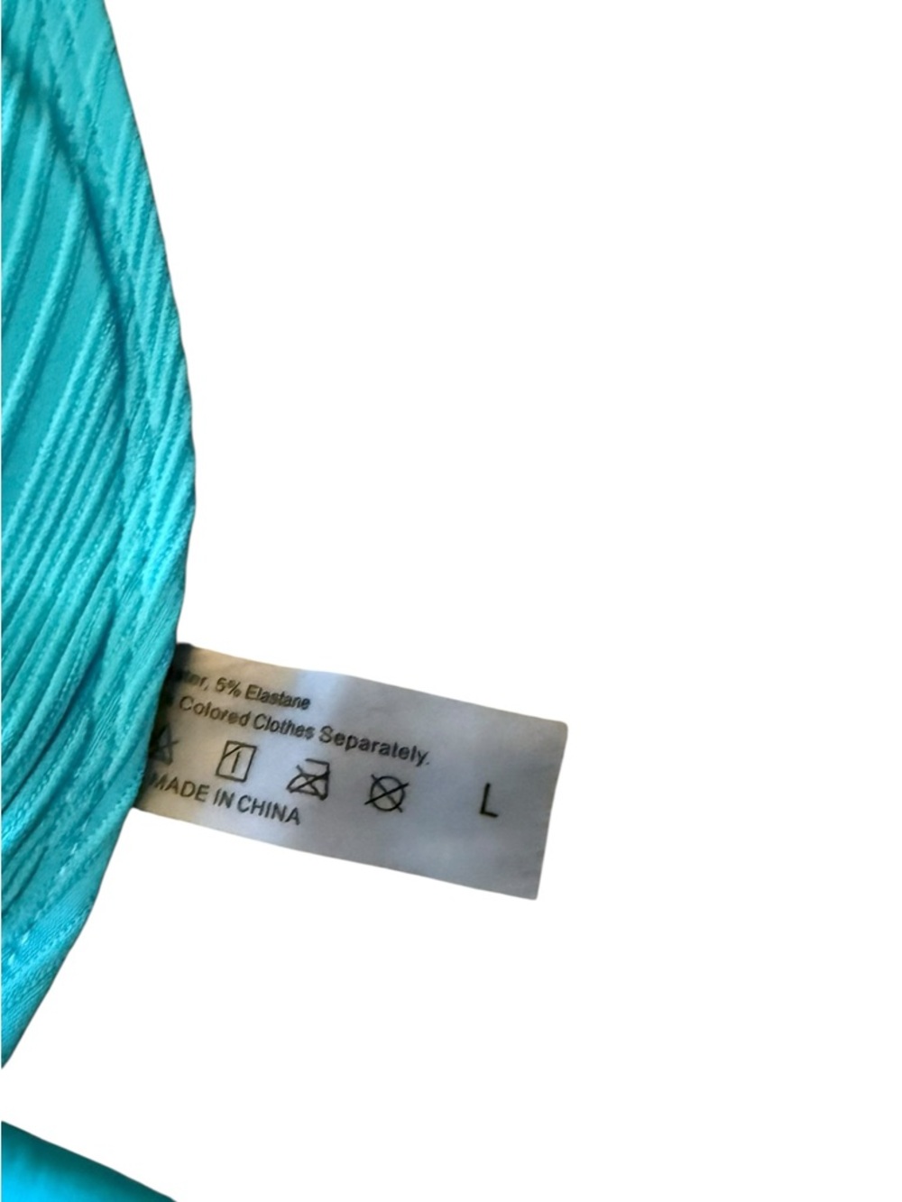 Turquoise Ribbed Halter Bikini Set-SHEIN - Picture 5 of 6